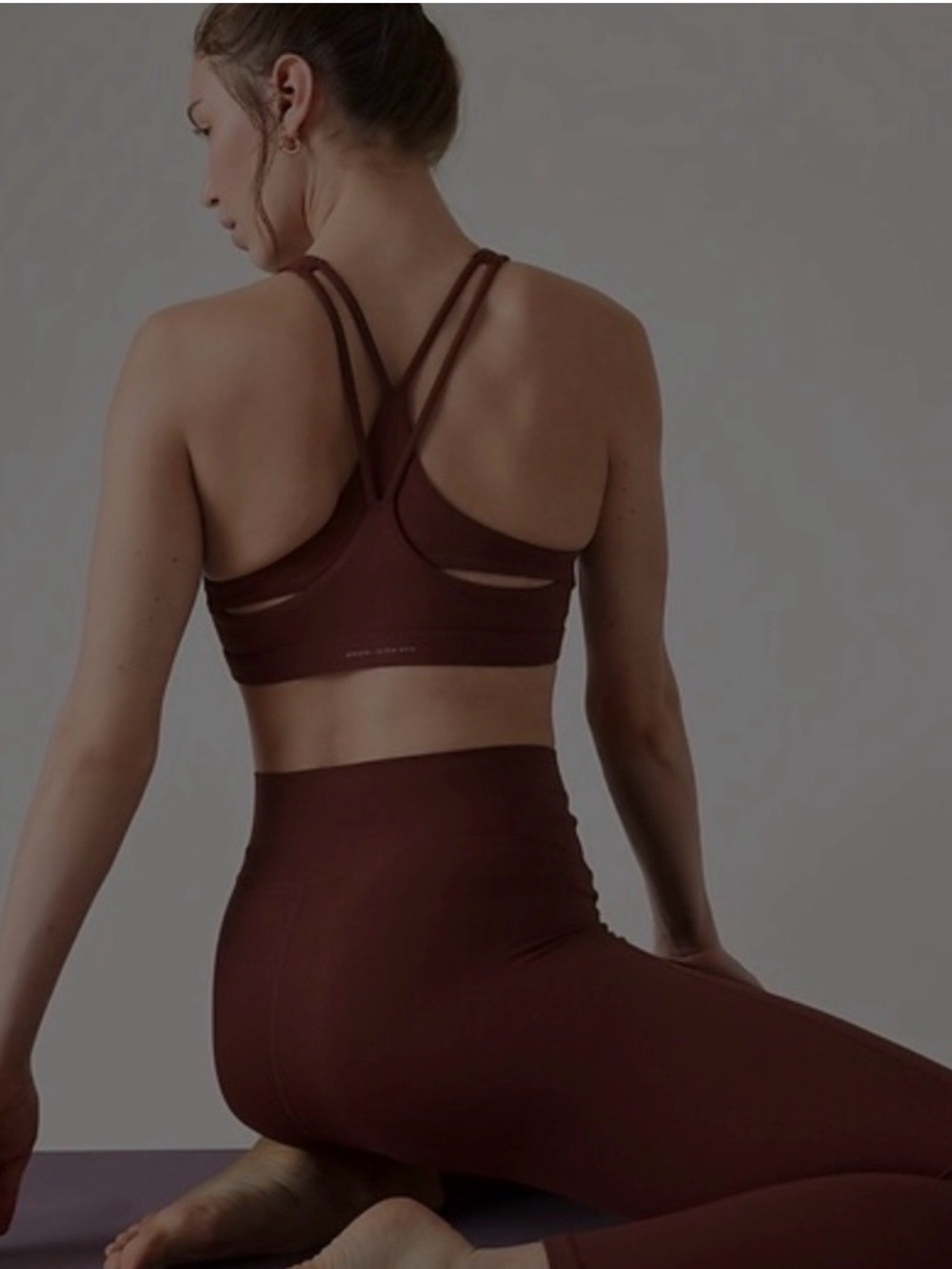 NWT Athleta Set - Keys Transcend Leggings + A-C Bra in Dark Cherrywood
